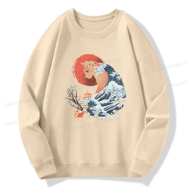 Tokyo-Tiger Spirit Cat Wave Japan Sweatshirt