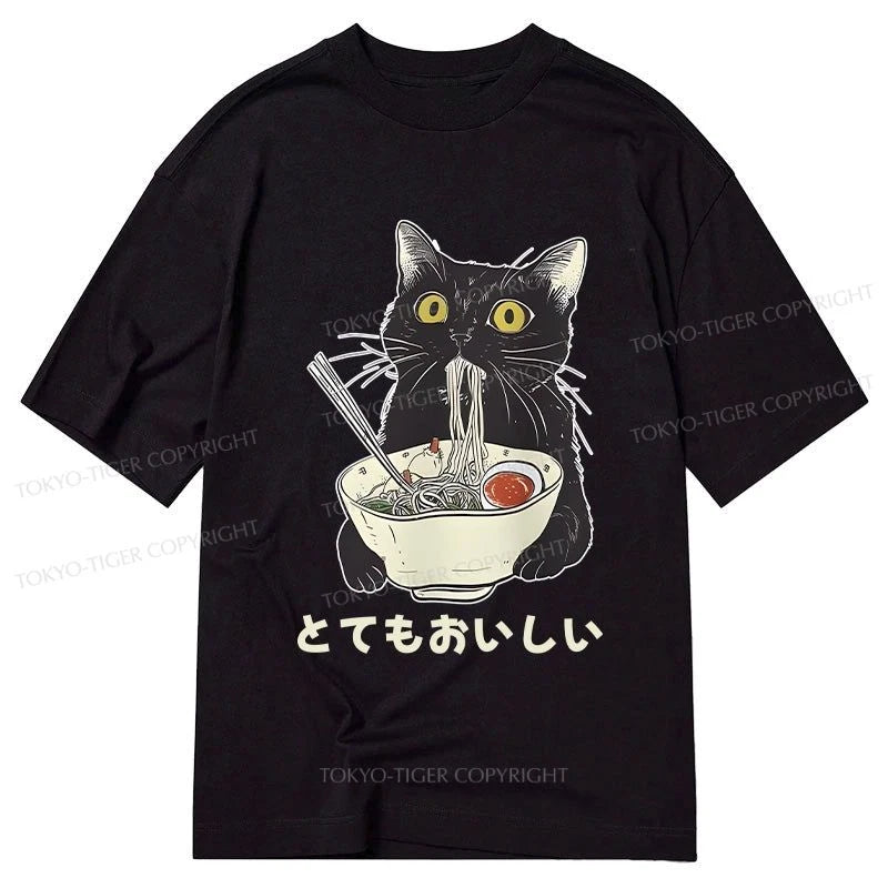 Tokyo-Tiger Cats Eat Ramen Noodles Classic T-Shirt