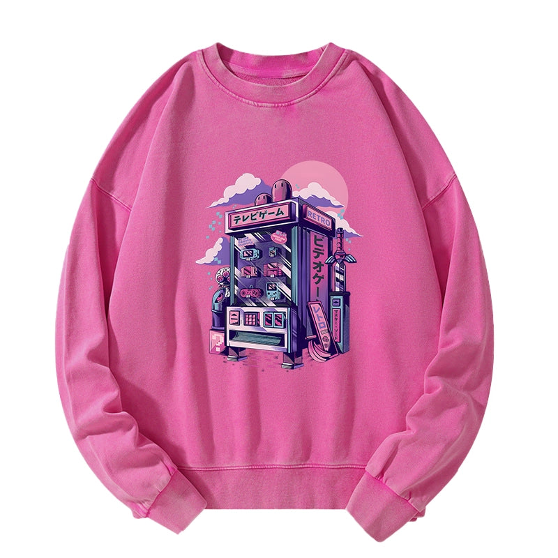 Tokyo-Tiger Japanese Vending Machines Washed Sweatshirt