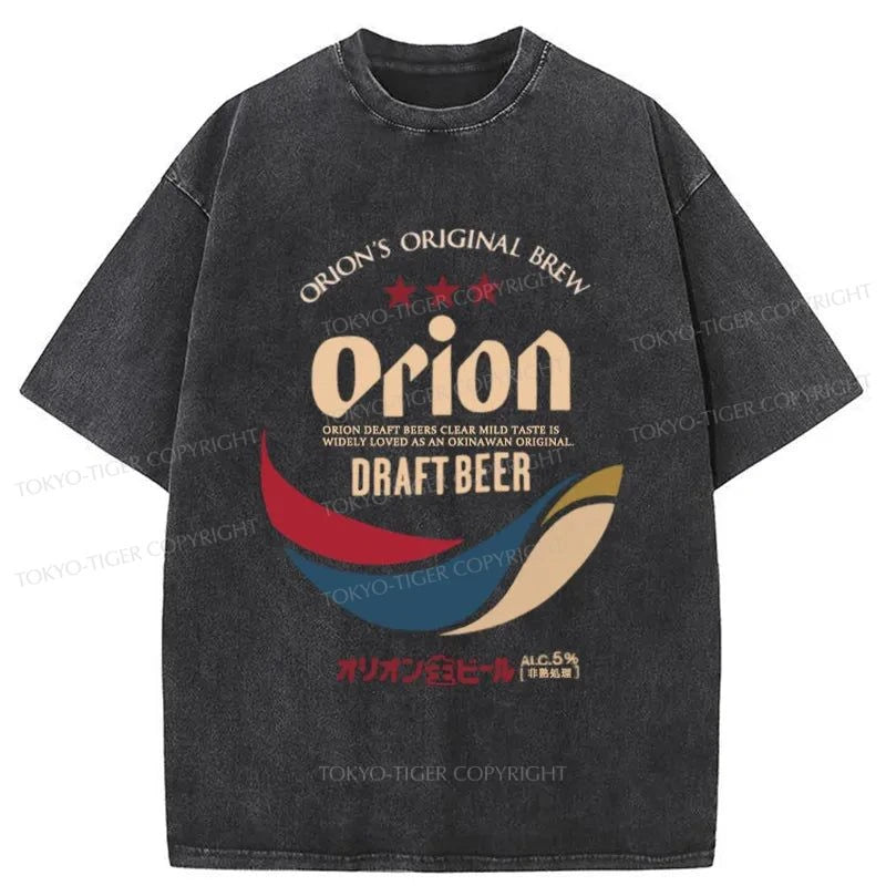 Tokyo-Tiger Orion Beer Logo Japanese Washed T-Shirt