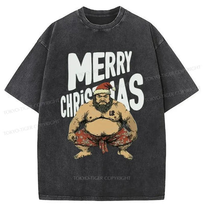 Tokyo-Tiger Christmas Sumo Washed T-Shirt