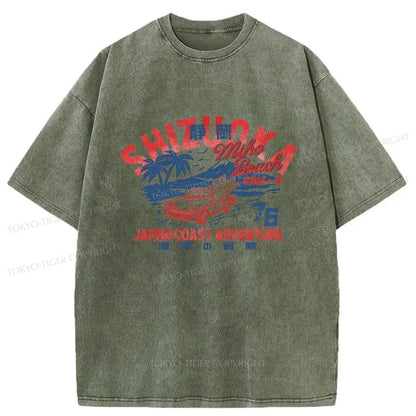 Tokyo-Tiger Shizuoka Beach Japan Washed T-Shirt