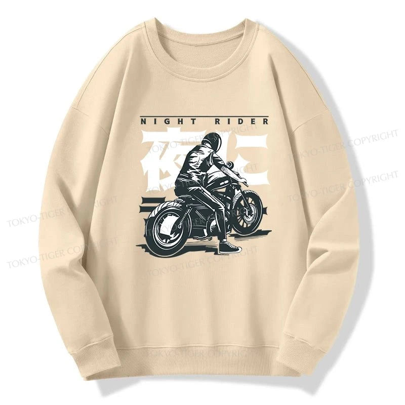 Tokyo-Tiger Motorcyclist Japanese Night Rider Sweatshirt