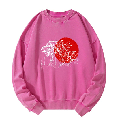 Tokyo-Tiger Monster Japanese Anime Washed Sweatshirt