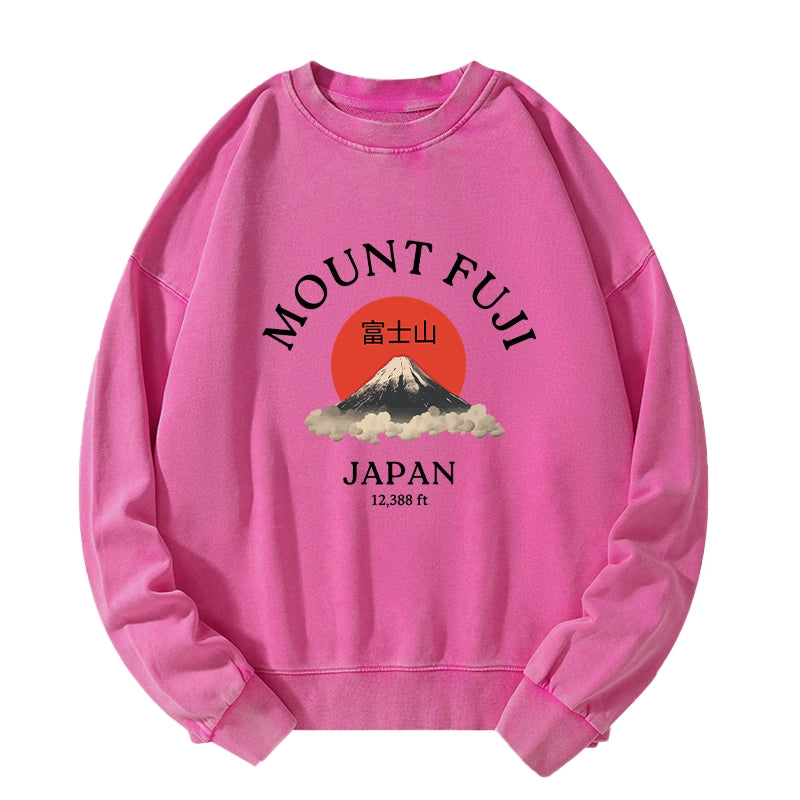 Tokyo-Tiger Japan Mount Fuji Sun Unisex Washed Sweatshirt