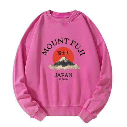 Tokyo-Tiger Japan Mount Fuji Sun Unisex Washed Sweatshirt