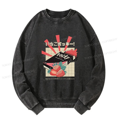 Tokyo-Tiger Strawberry Pocky Japanese Washed Sweatshirt