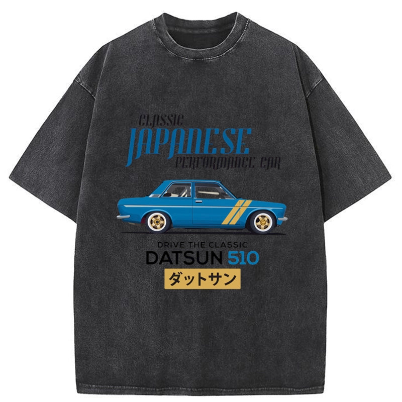 Tokyo-Tiger Datsun 510 - Classic Japanese Car Washed T-Shirt
