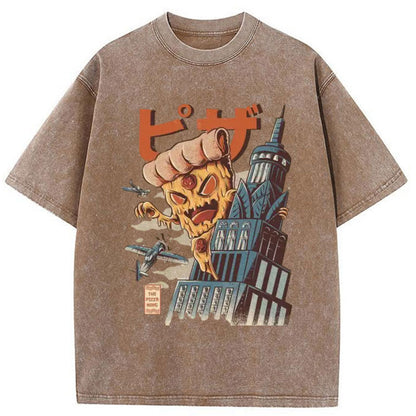 Tokyo-Tiger The Great Pizza Kaiju Japanese Washed T-Shirt