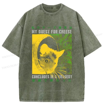 Tokyo-Tiger Mouse Has A Passion For Cheese Washed T-Shirt