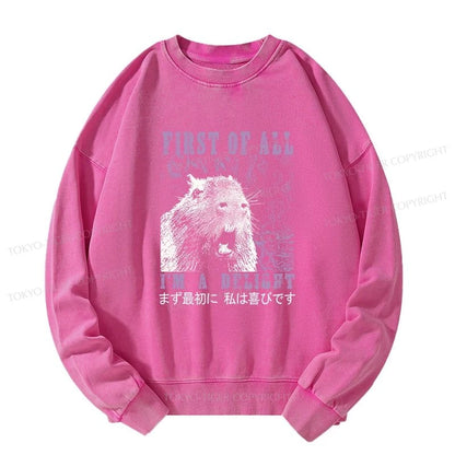 Tokyo-Tiger First Of All I'm A Delight Washed Sweatshirt