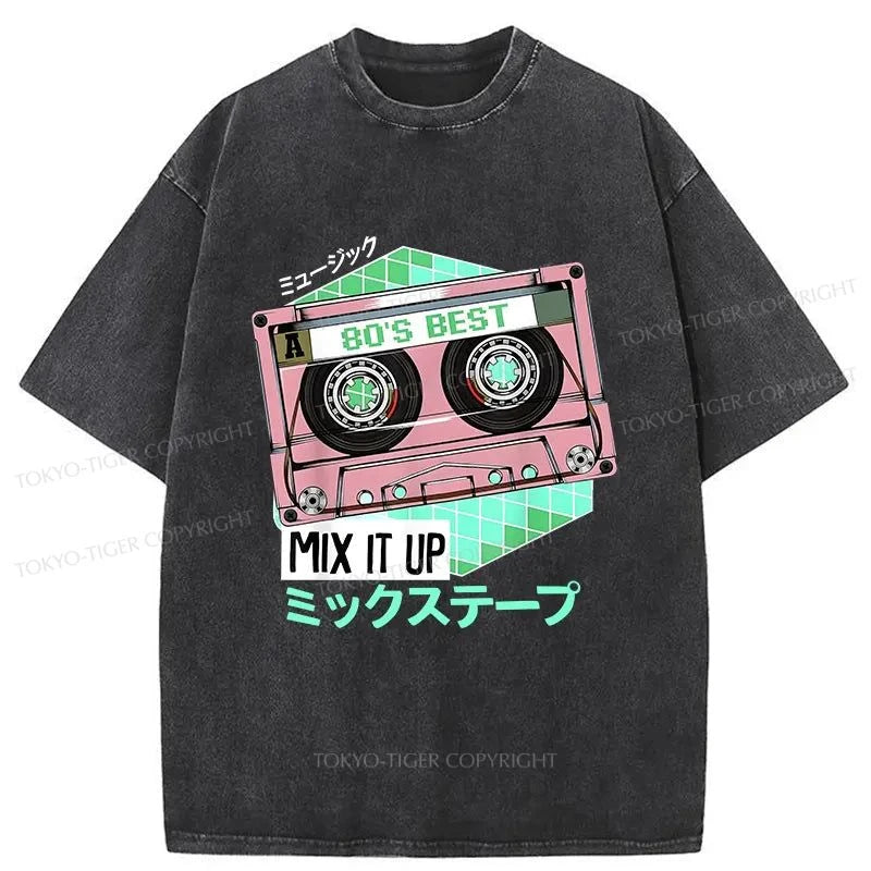 Tokyo-Tiger Cassette Tape Japanese Washed T-Shirt