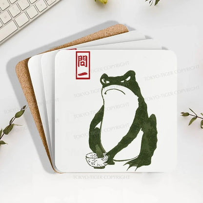 Tokyo-Tiger Woodblock Print Frog Coaster