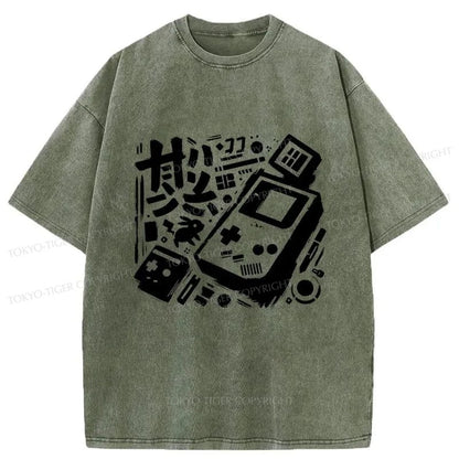 Tokyo-Tiger Games Console Japanese Washed T-Shirt