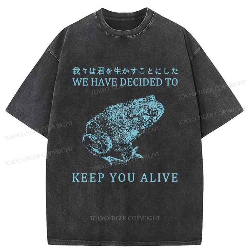 Tokyo-Tiger Keep Alive Frog Washed T-Shirt