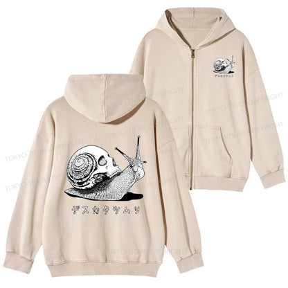 Tokyo-Tiger Death Snail Manga Washed Zip Hoodie