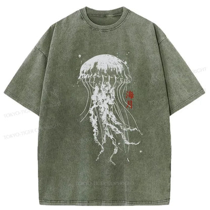 Tokyo-Tiger Jellyfish Japanese Washed T-Shirt