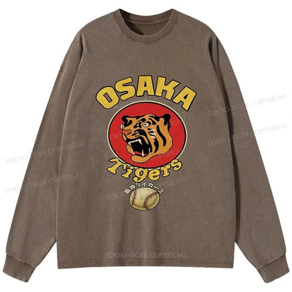 Tokyo-Tiger Osaka Tiger Baseball Washed Long Sleeve T-Shirt