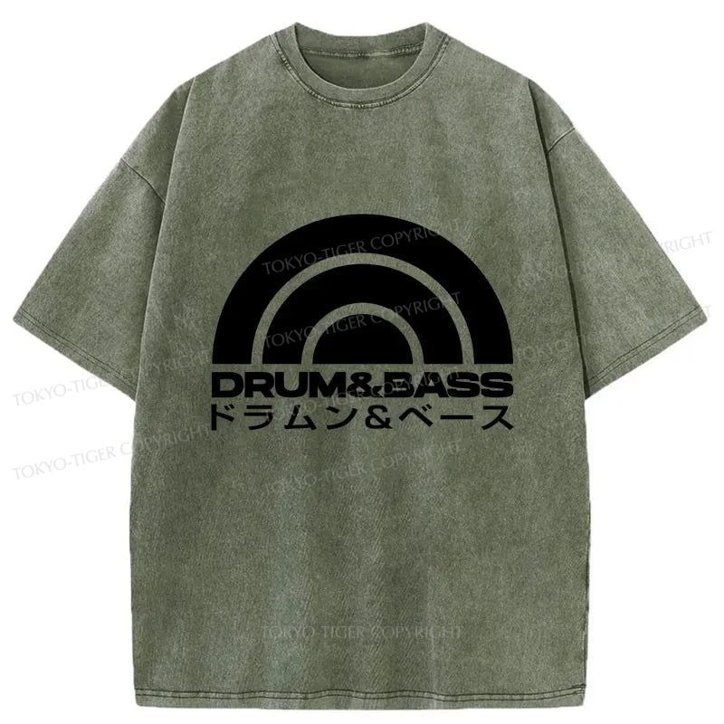 Tokyo-Tiger Drum & Bass Disc Washed T-Shirt