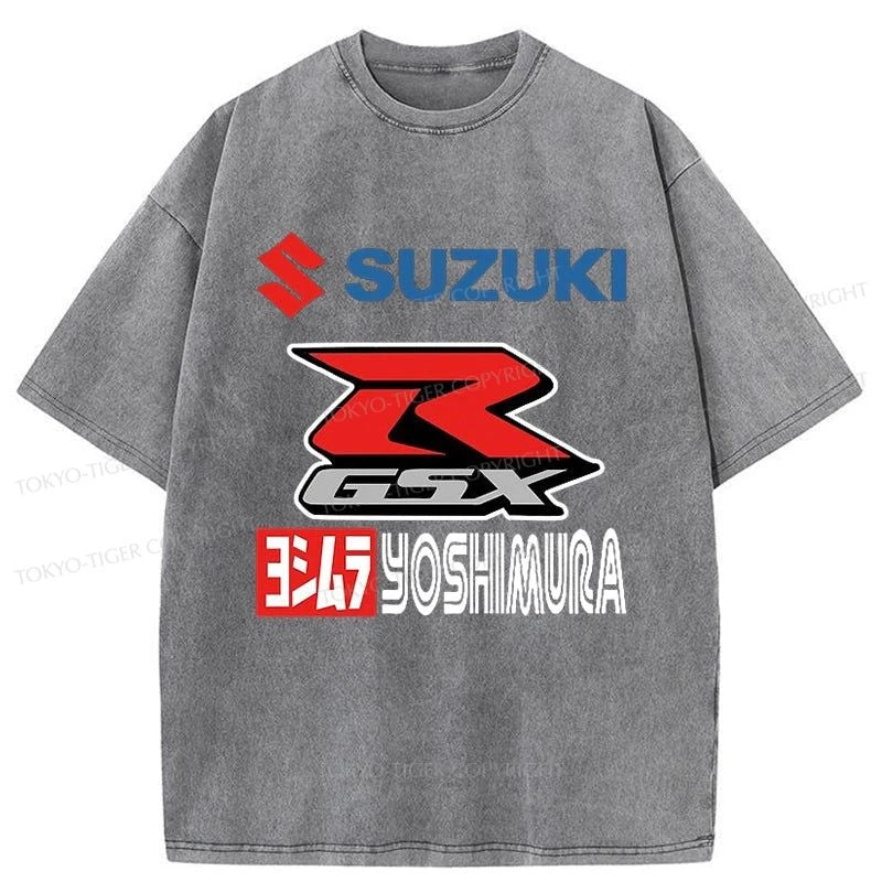 Tokyo-Tiger GSX R Motorcycle Washed T-Shirt