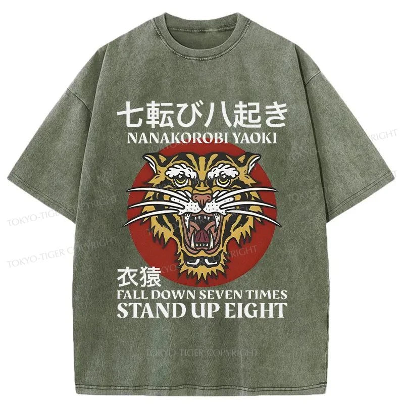 Tokyo-Tiger Retro Tiger Japanese Washed T-Shirt