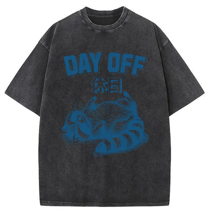 Tokyo-Tiger Tired Excausted Raccoon Washed T-Shirt