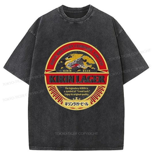 Tokyo-Tiger Kirin Ichiban Beer Logo Japan Washed T-Shirt