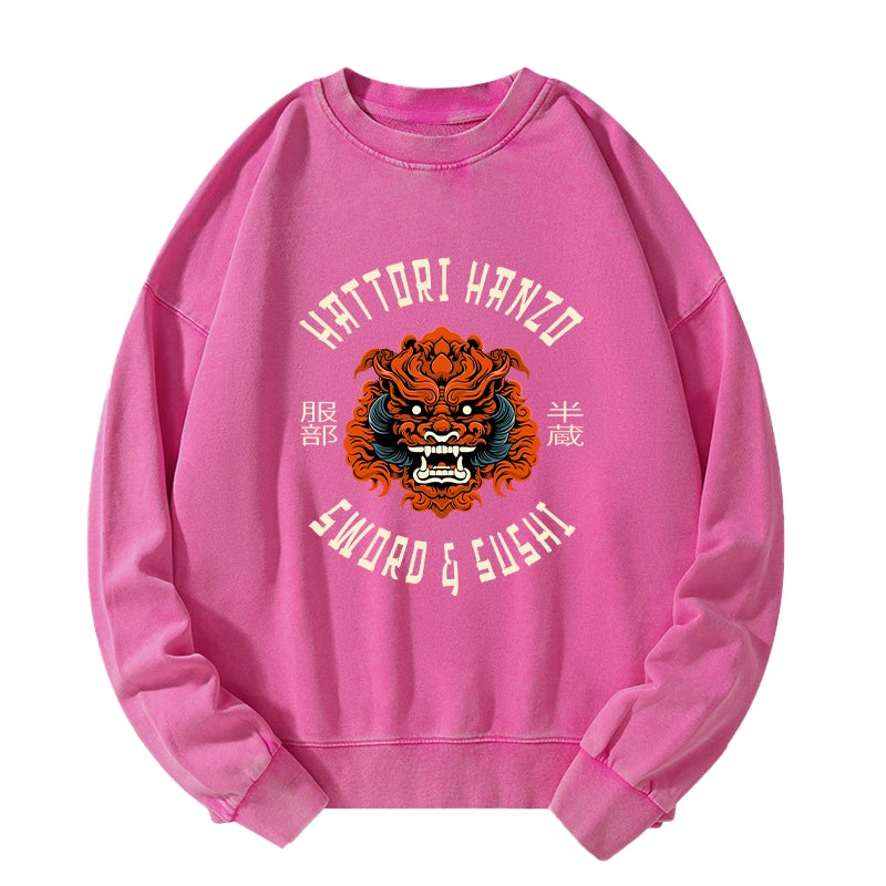 Tokyo-Tiger Japanese Hattori Hanzo Prints Washed Sweatshirt