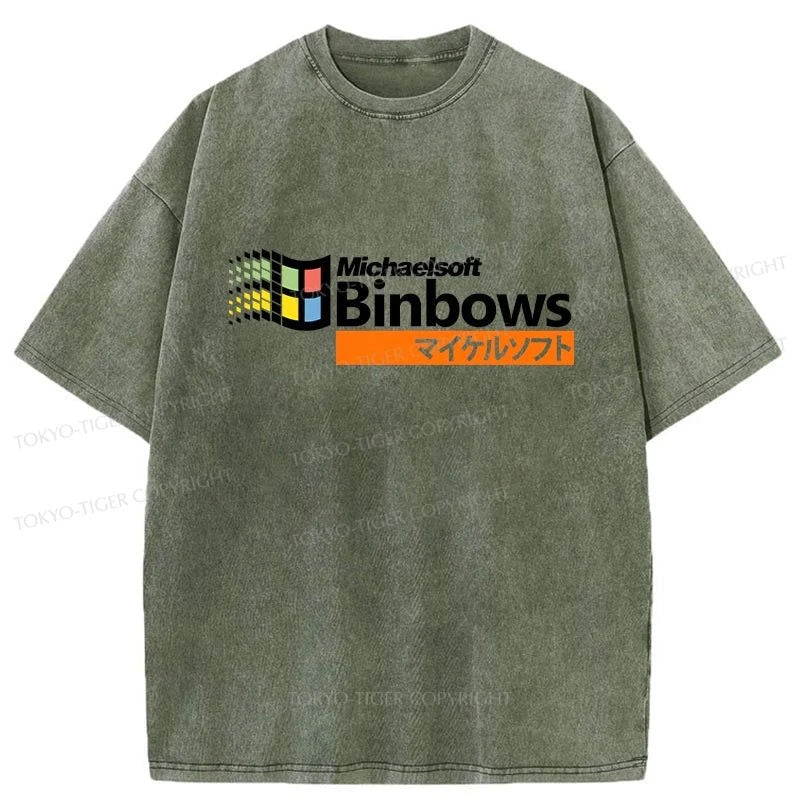 Tokyo-Tiger Michaelsoft Binbows Essential Washed T-Shirt