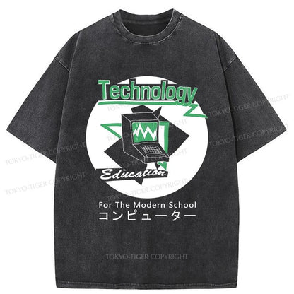 Tokyo-Tiger Technology For The Modern School Washed T-Shirt