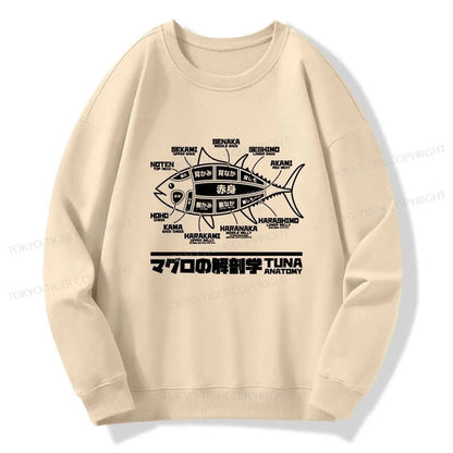 Tokyo-Tiger Tuna Dissection Map Japanese Sweatshirt