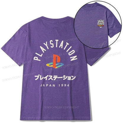 Tokyo-Tiger PlayStation Logo Japan Front Back Classic T-Shirt