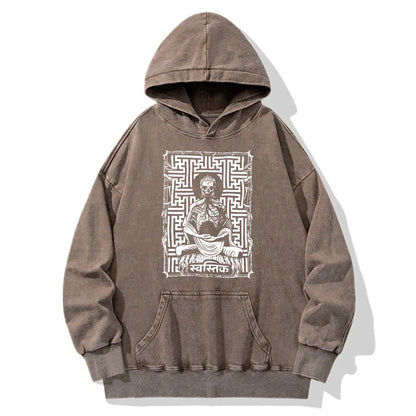 Tokyo-Tiger Sayagata Buddha Graphic Washed Hoodie