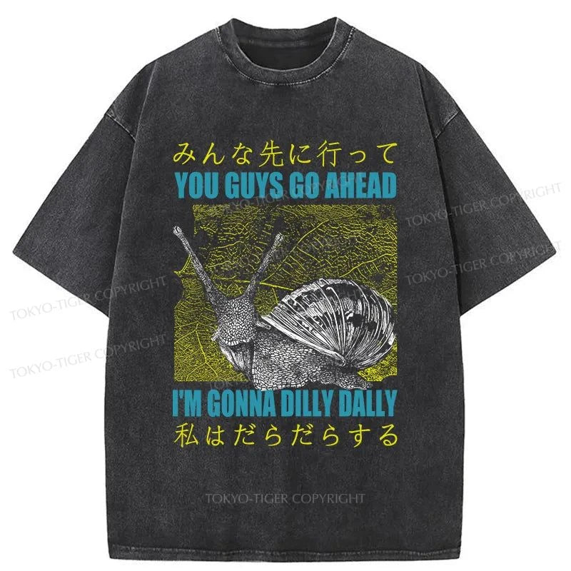 Tokyo-Tiger Slow Snail Japanese Washed T-Shirt