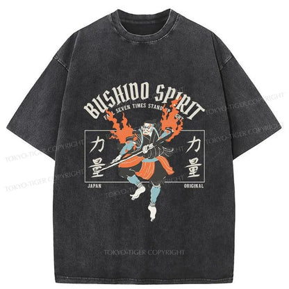 Tokyo-Tiger Bushido Spirit Japanese Washed T-Shirt