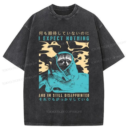 Tokyo-Tiger Disappointed Raccoon Japan Washed T-Shirt