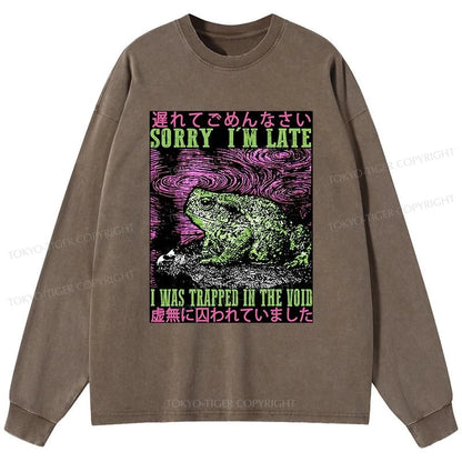 Tokyo-Tiger Frogs Trapped In The Void Washed Long Sleeve T-Shirt