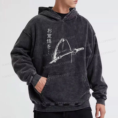 Tokyo-Tiger The Fish With The Knife Japanese Washed Hoodie