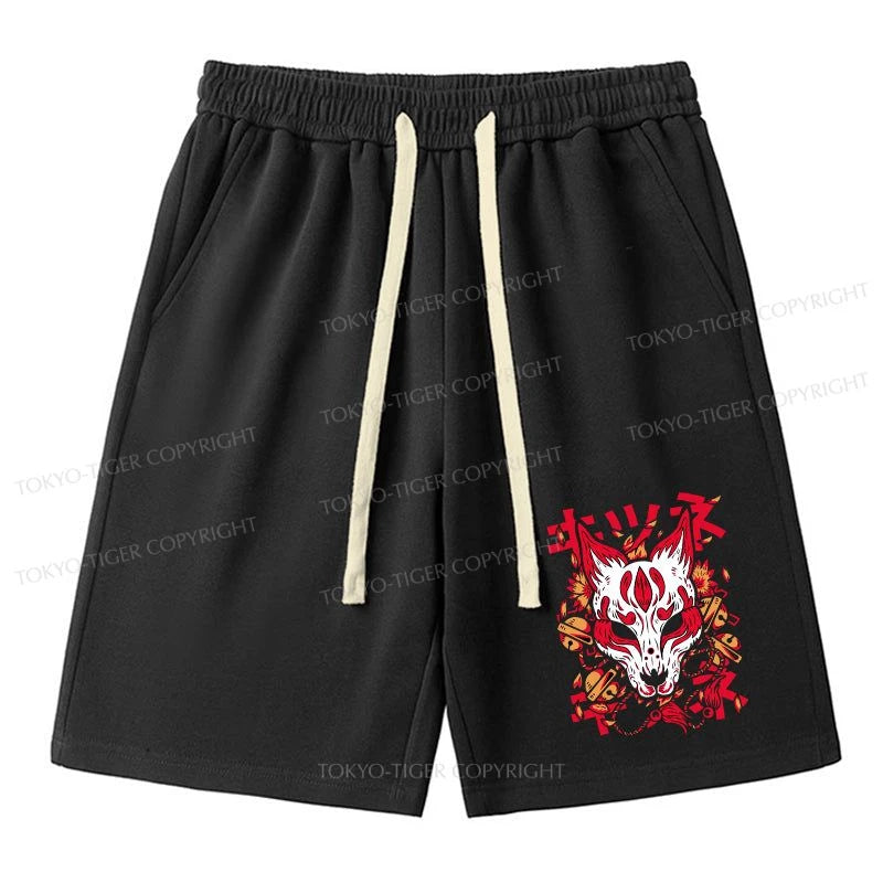 Tokyo-Tiger Japanese Kitsune Mask Unisex Shorts