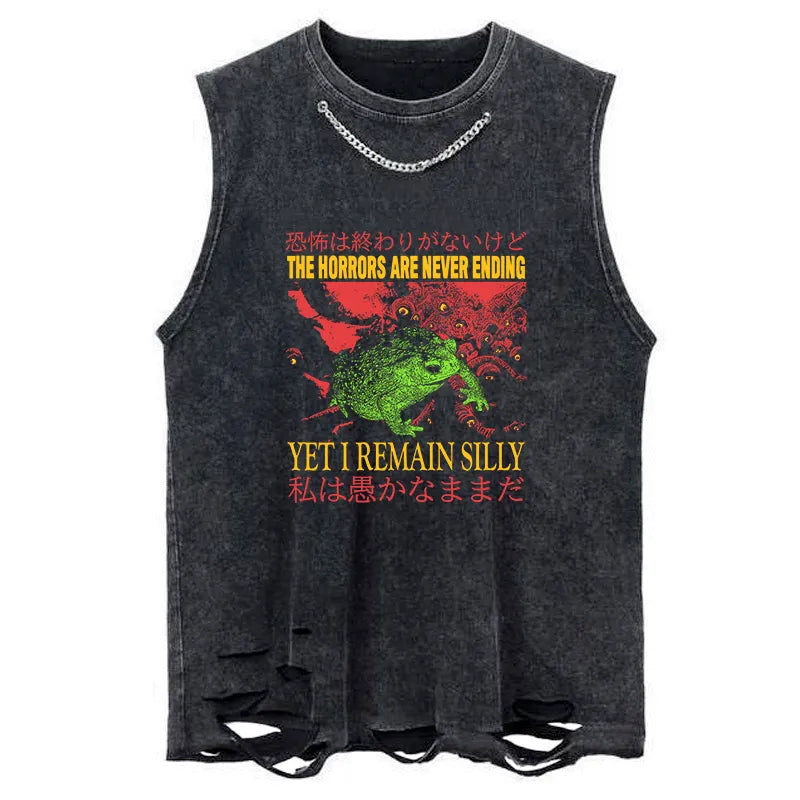 Tokyo-Tiger The Horrors Japanese Frog Chain Link Washed Tank