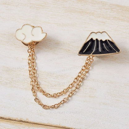 Tokyo-Tiger Mount Fuji Clouds Pin