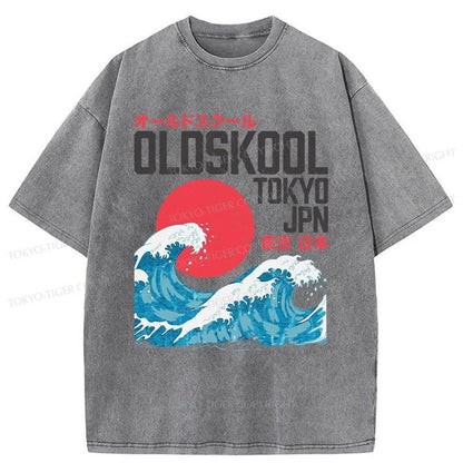 Tokyo-Tiger Old Skool Tokyo Japan Washed T-Shirt