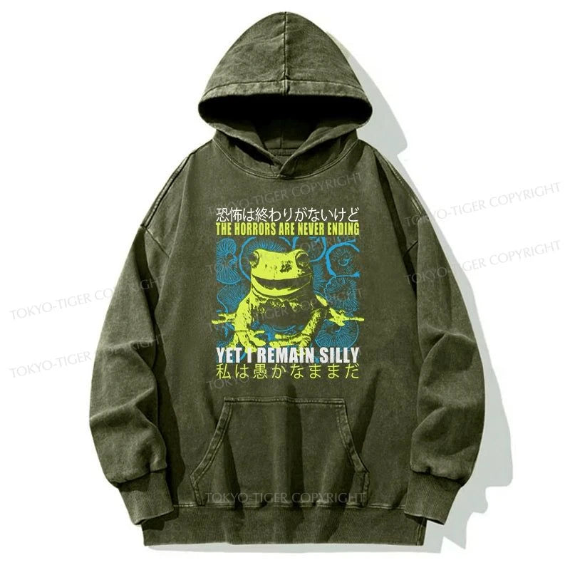 Tokyo-Tiger A Self-Aware Frog Washed Hoodie