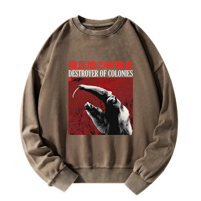 Tokyo-Tiger Destroyer of Colonies Anteater Washed Sweatshirt