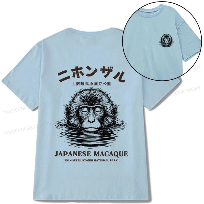 Tokyo-Tiger The Macaque Monkey In The Bath Japanese Front Back Classic T-Shirt