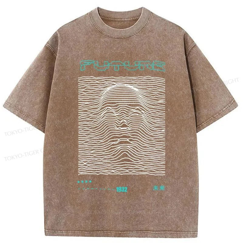 Tokyo-Tiger Future Human Head Line Washed T-Shirt