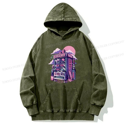 Tokyo-Tiger Japanese Vending Machines Washed Hoodie