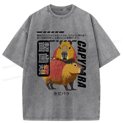 Tokyo-Tiger Japanese Capybara Washed T-Shirt