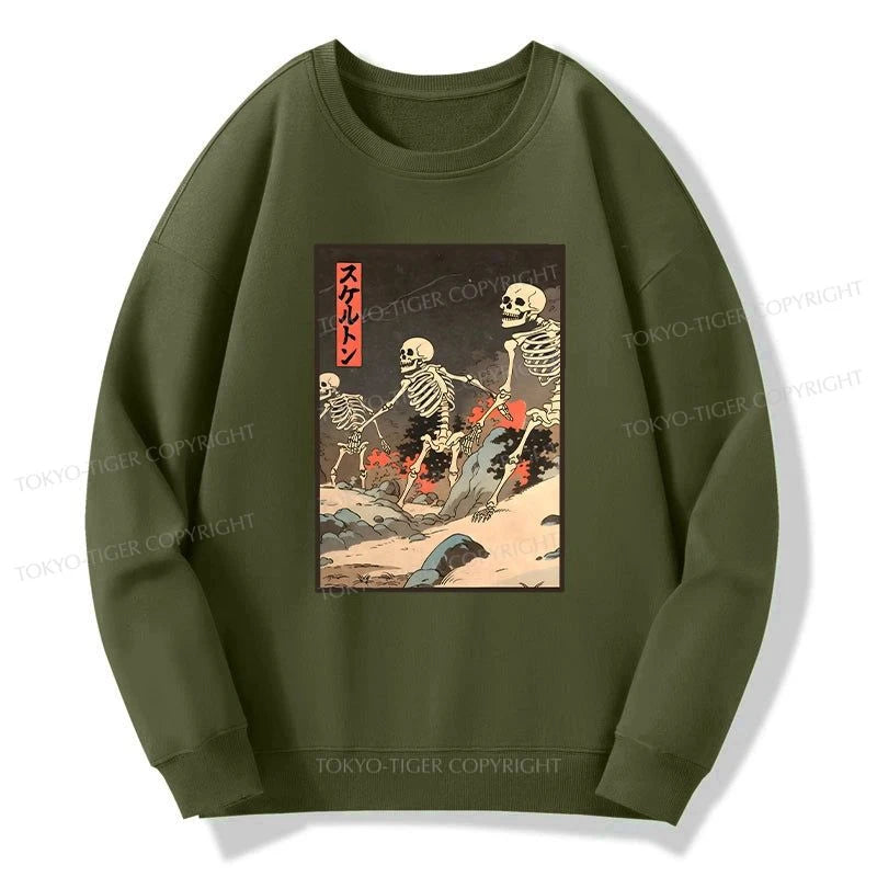 Tokyo-Tiger Japanese Rising Skeletons Sweatshirt