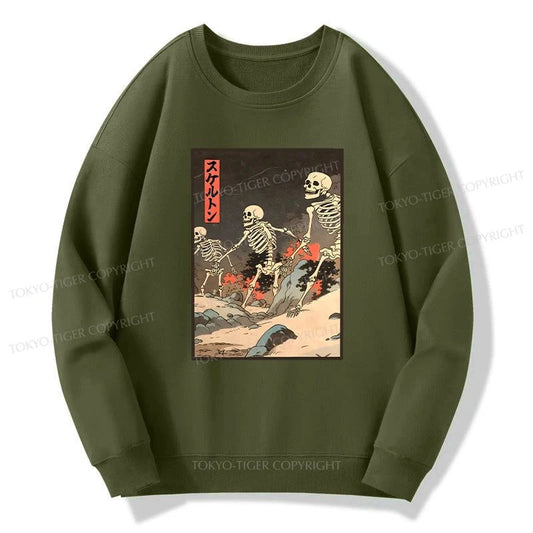 Tokyo-Tiger Japanese Rising Skeletons Sweatshirt